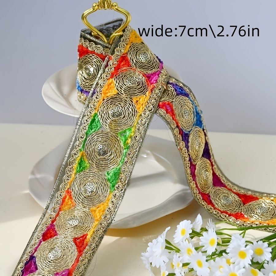 Handmade European-style Embroidered Lace, 126cm